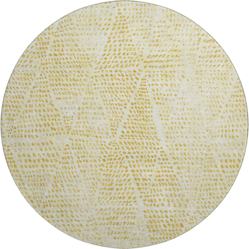 Premium Machine Washable Cerrito AMF591 Wheat Rug, Round 8'