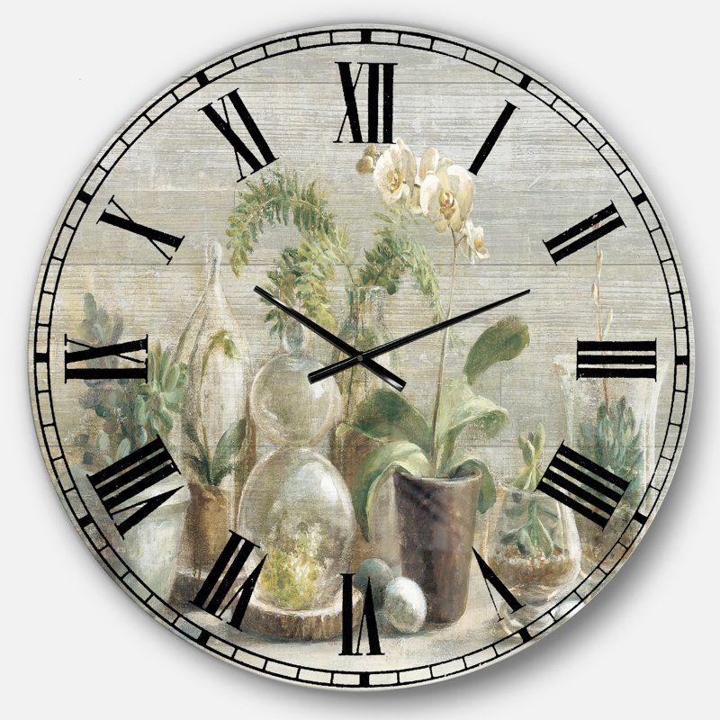 Composition des orchidées - Horloge murale traditionnelle, Grand