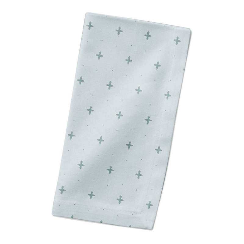 Cotton Geometric Rectangle Napkin, Blue