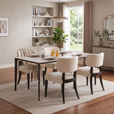Set of 2 Upholstered Dining Chairs Modern Fabric Upholstered Dining Chairs Side Chairs