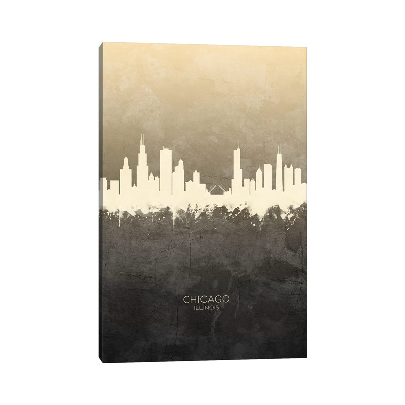Chicago, Illinois, horizon, taupe, Chicago, H 26 po x l 18 po x 1,5 po
