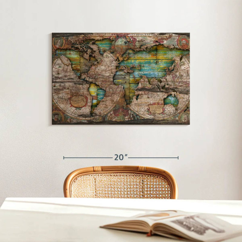 Ancienne carte Aliaz Shabby Elegance, H 16 po x l 24 po
