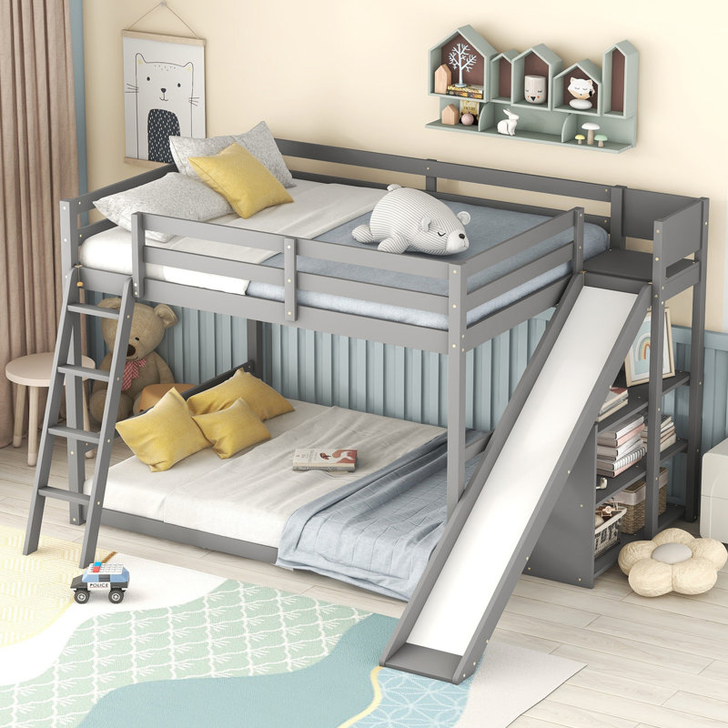 Ikeoluwa Kids Full Over Full Bunk Bed, Gray