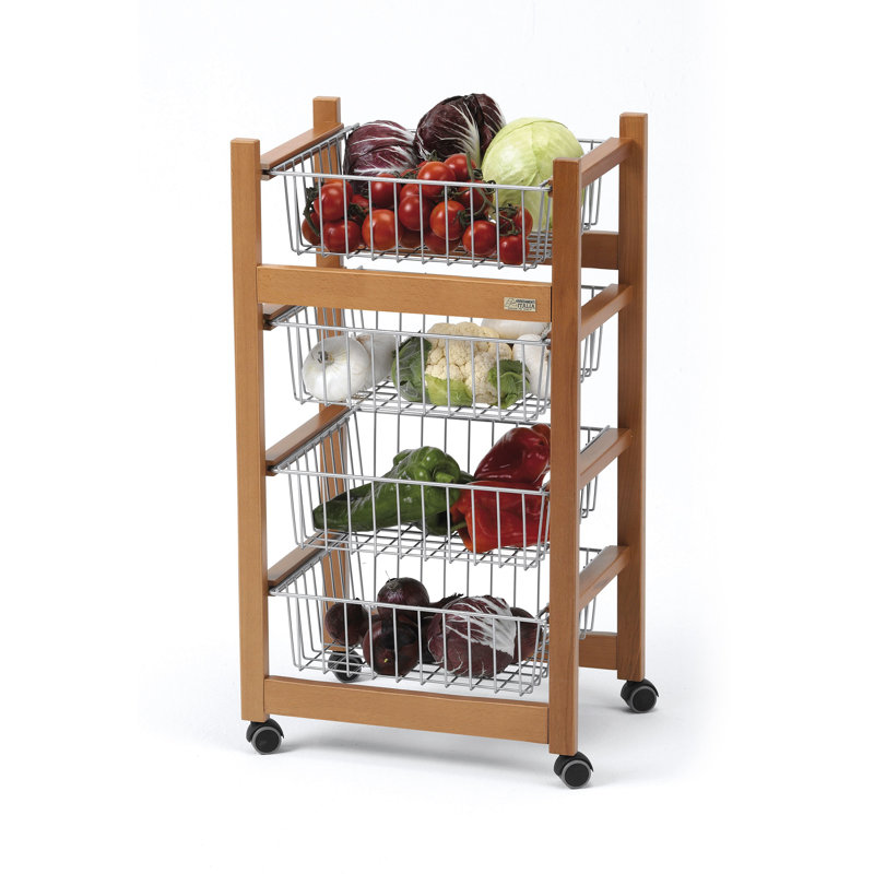 Overstreet Solid Wood Bar Cart