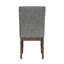 Ensemble de salle à manger Corinna 7 pièces, hauteur standard, en noyer - Table rectangulaire et six chaises en tissu gris foncé-830958185-830958186