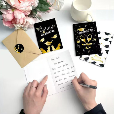 Graduation Season Card 6pcs With And Sticker Blessing Message Classmate Gift Graduation Card