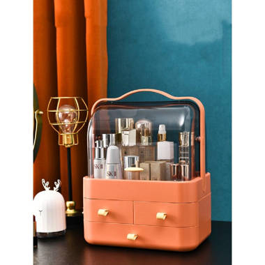 Umber Rea Wood 5 Compartment Makeup Organizer