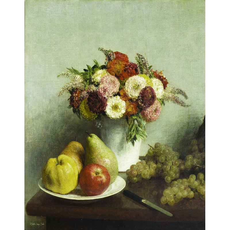 Fruit traiter - peinture sur toile tendue, H 16 po x l 12 po