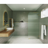Aurora 30 in. x 78 in. Fully Frameless Fluted Radius Single Fixed Shower Panel