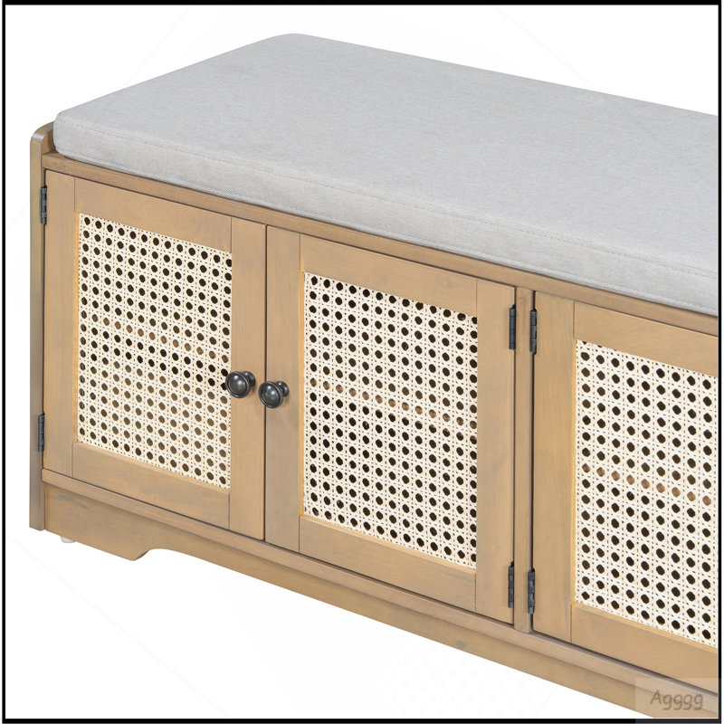 Banc de rangement Rustic, Beige, brun