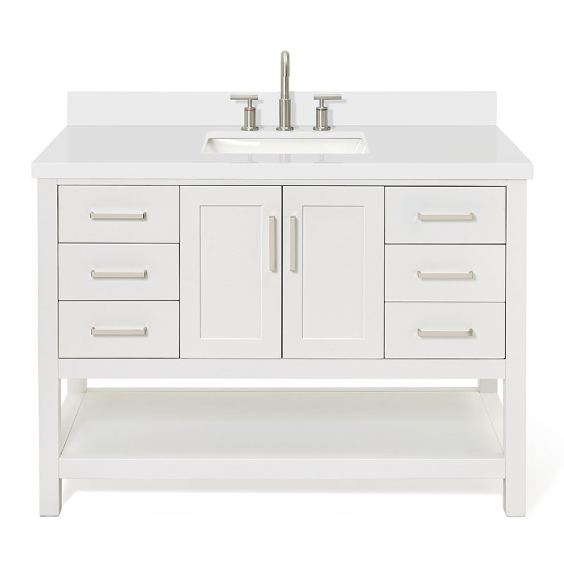 Magnolia Bath Vanity Rectangular Basin S049SWQ, White, Rectangular