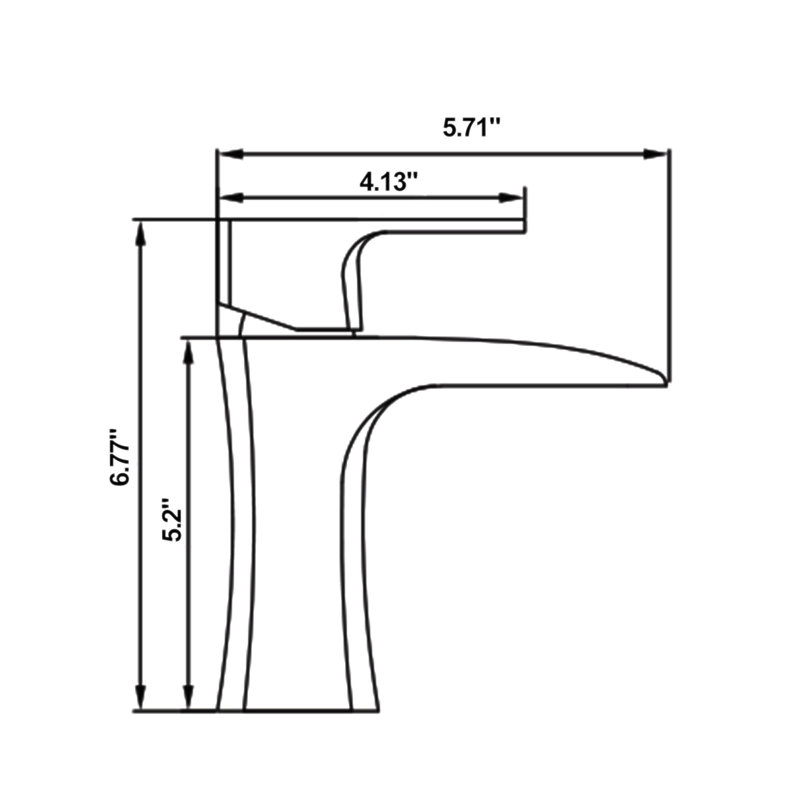 Robinet de salle de bain ADA Waterfall - Robinet en laiton à poignée simple avec drain, 1 trou, Nickel brossé