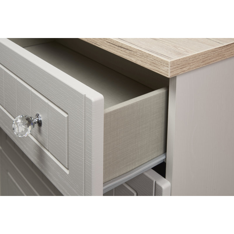 Fully Assembled Zenfield 4 Drawer Chest, Kashmir Ash/Bordeaux Oak