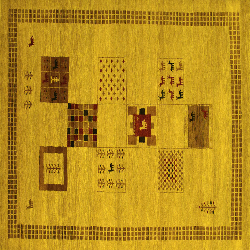 Performance Abstract Indoor Rug, Square 4'