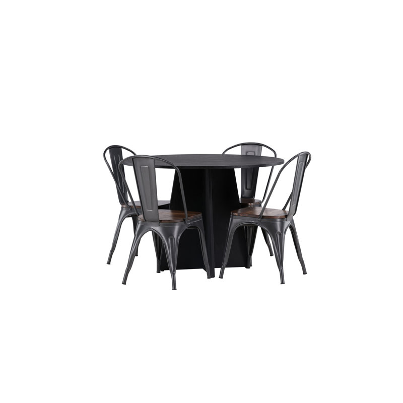 Faulk 4 - Person Dining Set, Walnut, Walnut