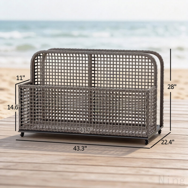 Wicker Storage Cart,Convenient Float Storage Cart,Outdoor Storage Organizer