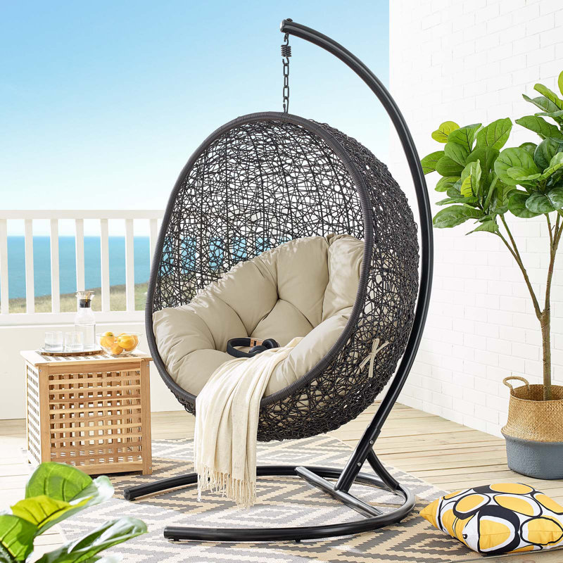 Méridienne de patio pour l'extérieur Encase Sunbrella Swing par Modway, Beige