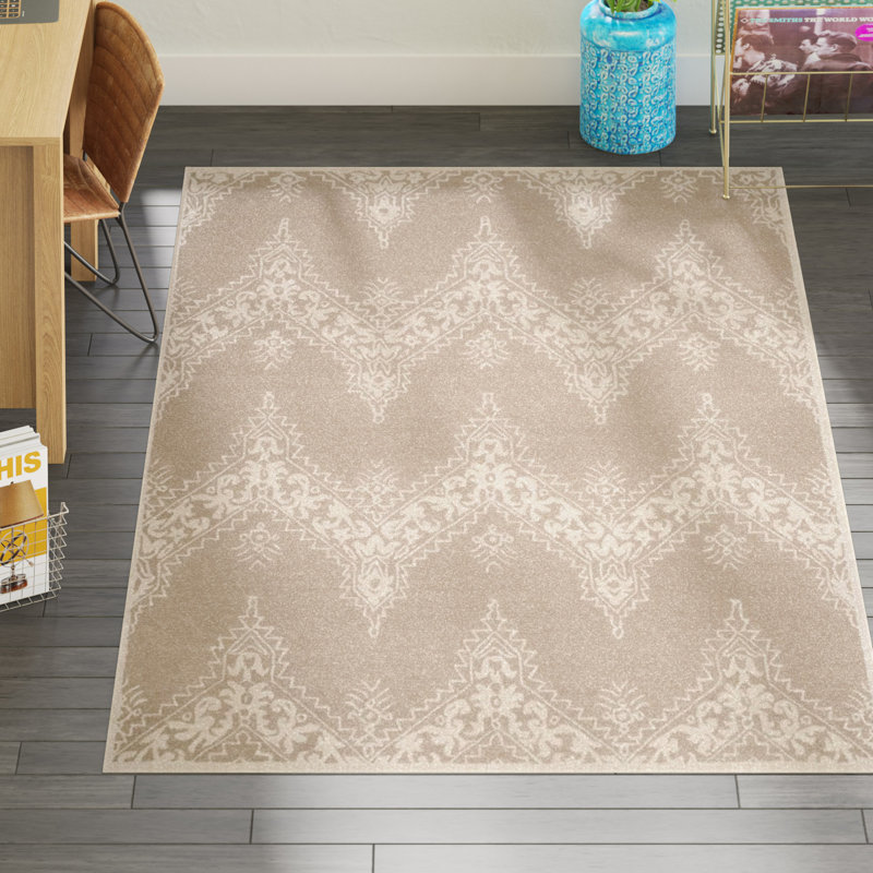 Tapis en laine et en viscose touffeté à la main Nioka, Rectangle de 5 pi x 8 pi