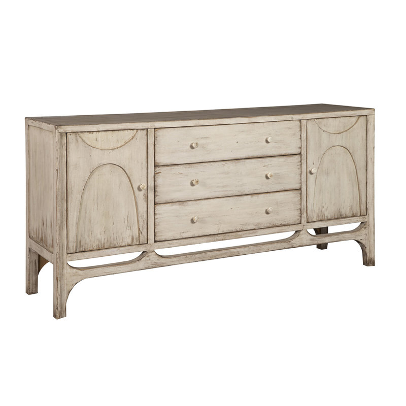 Buffet en bois massif 3 tiroirs Bushrah