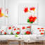 Coussin à imprimé aquarelle rouge Gentiana Alpina-30743768-30743771
