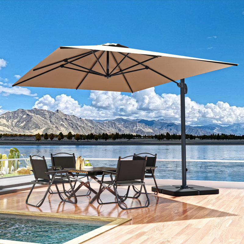 Parasol à manivelle, Beige