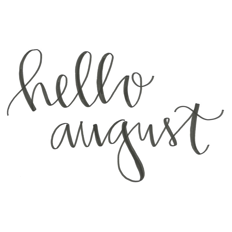 Hello August - art textuel sur toile tendue, H 8 po x l 12 po