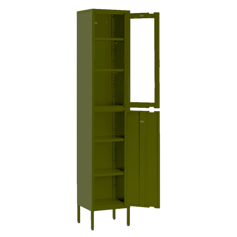 Armoire de rangement à 4 tablettes Decimus, Vert foncé