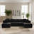 130" Cloud Boneless Couch Modular U-Shaped Sectional Sofa, 4-Seater with Reversible Chaise, Striped Corduroy Fabric for Living Room or Bedroom-387405599