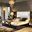 King Solid Wood and Upholstered Standard Bed
