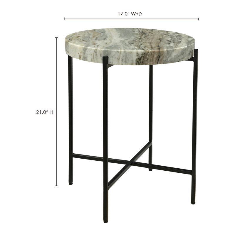 Cirque Marble End Table, Light Brown