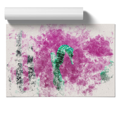 Green Seahorse Watercolour - Frameless Print