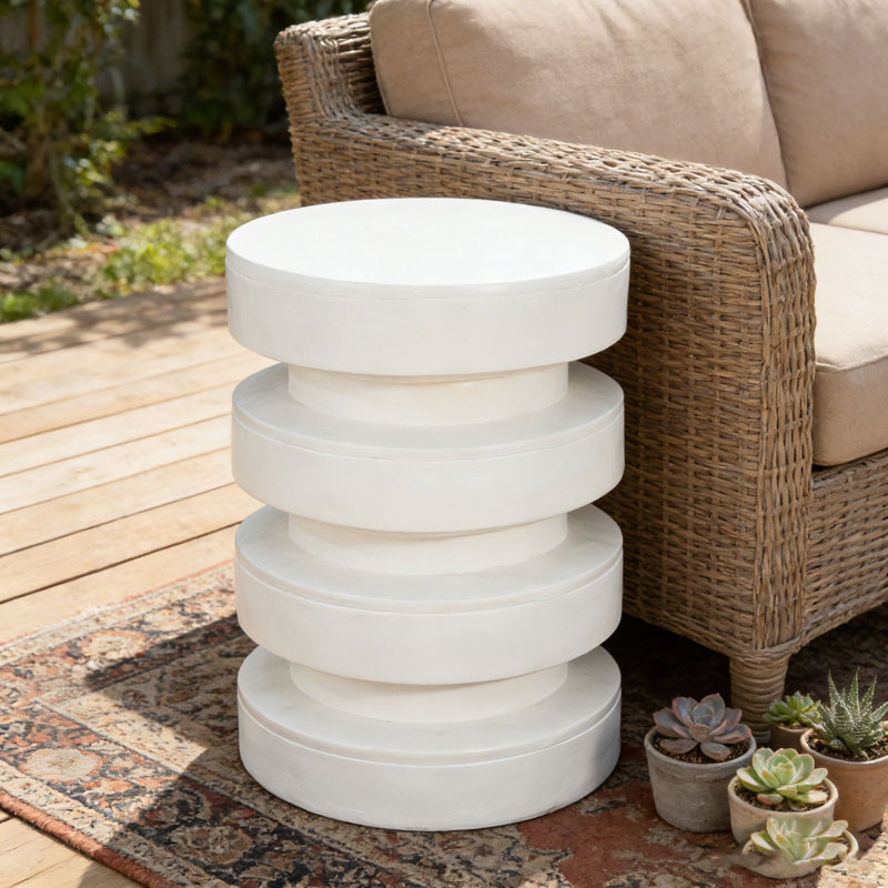 Table de bout ronde Patti, Blanc
