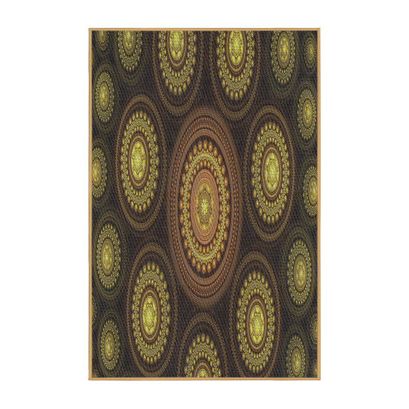 Tapis jaune/brun tissé à la machine, Rectangle 5 pi x 8 pi