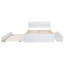 Structure de lit double avec lit gigogne simple et 2 tiroirs au fini blanc ultrabrillant