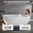 69" Matte White Luxury Handcrafted Stone Resin Freestanding Soaking Bathtub with Overflow