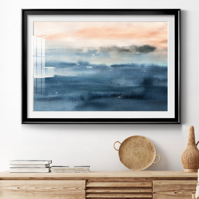 Lake Sunrise - peinture encadrée, H 18,5 po x l 24,5 po x P 1,5 po, Noir