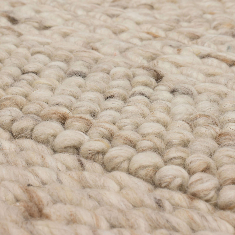Tableau Wool/Viscose Beige Area Rug, Rectangle 5' x 8'