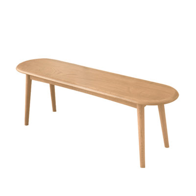 55"W Solid Oak Modern Entryway Bench