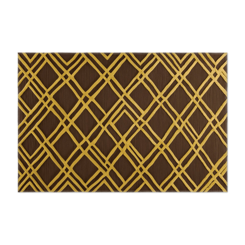 Trellis Brown Indoor and Outdoor Area Rug, Rectangle 4' x 6'