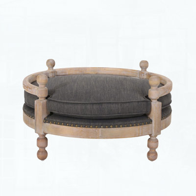 Contemporary Upholstered Pet Bed with Nailhead Trim (Medium)