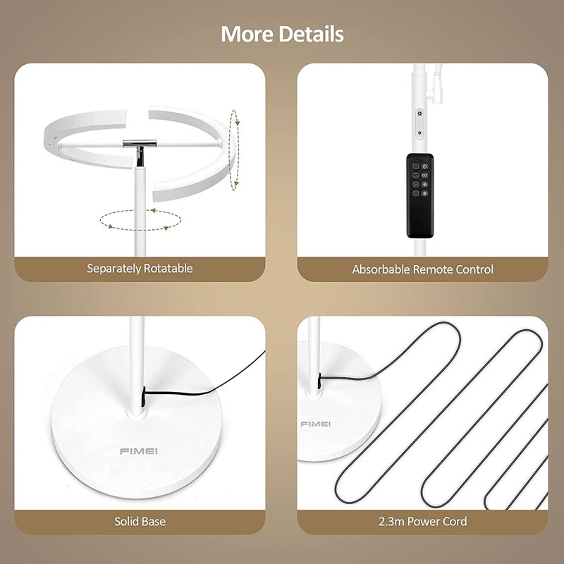 Lampe torchère sur pied à DEL 68,9 po, Blanc