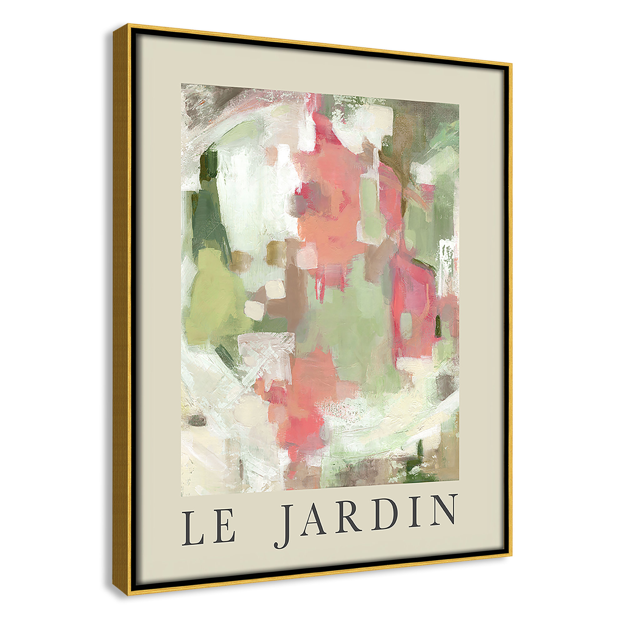 Botanical Poster Collection " Le Jardin " by Carol Robinson, No, 15.5" H x 12.5" W x 2" D, Gold Floater Frame