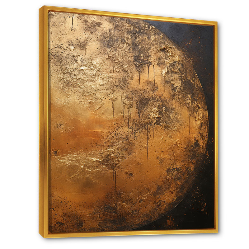 Rayon de lune bronze, H 32 po x l 24 po x P 1 po, Cadre flottant doré