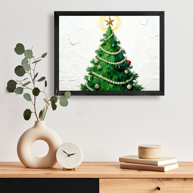 Arbre de Noël rétro noir, art mural, impressions de style rétro, H 9 po x l 11 po