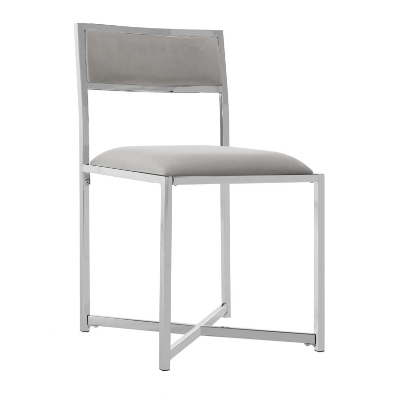 Chaise d'appoint rembourrée en métal Walsh, Gris
