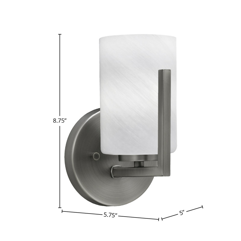 Dayberry Wall Sconce Shown With 4" Glass, Graphite, Marble Glass