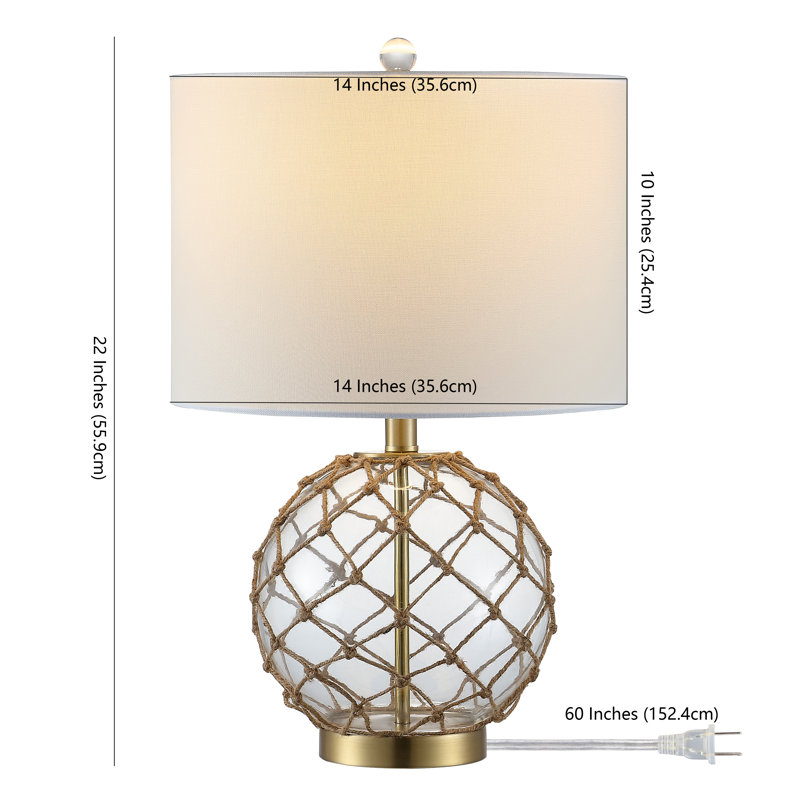 Lampe de table dorée / transparente 22 po Halee