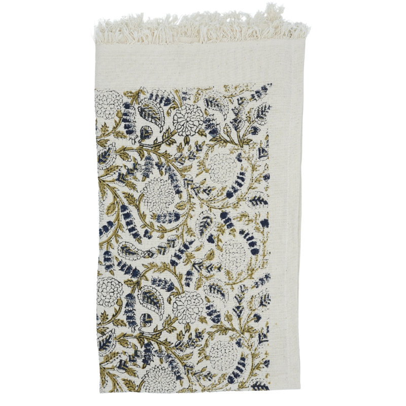 Cotton Hand Block Print Waffle Towels - Perfect Gift for Friends & Family, Stylish and Functional "Gopi", White