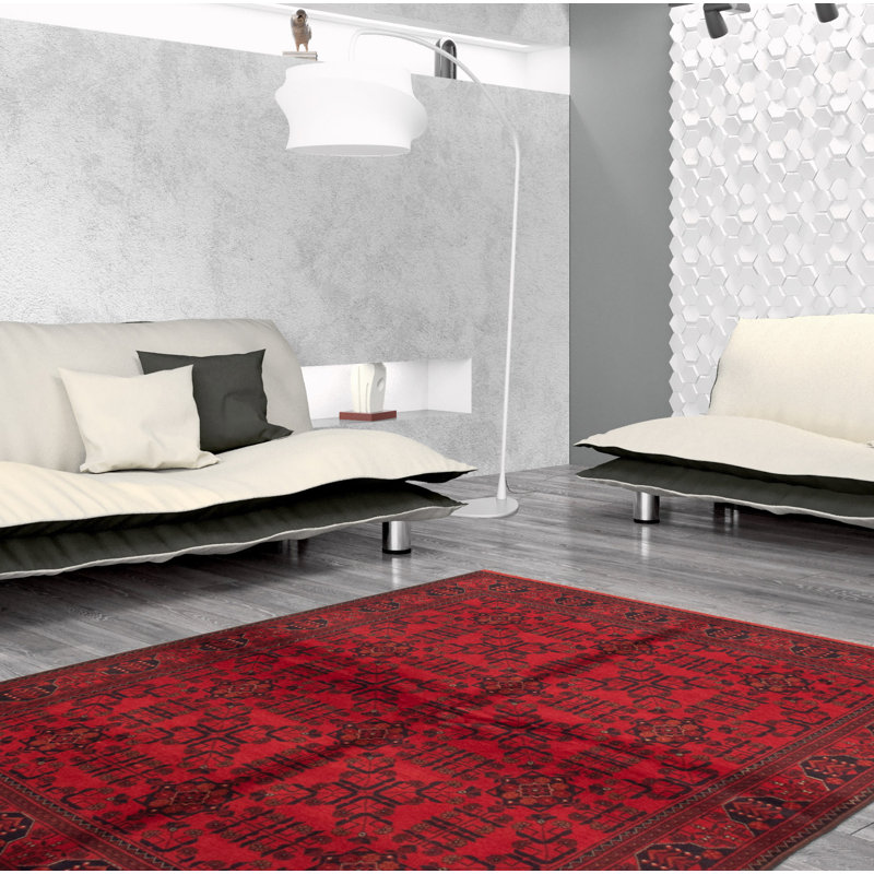 Tapis unique en laine noué à la main 5 pi 7 po x 7 pi 10 po nouvel âge Olinde