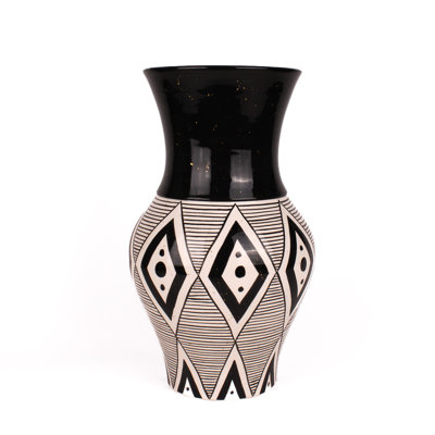 African Handmade Ceramic Table Vase